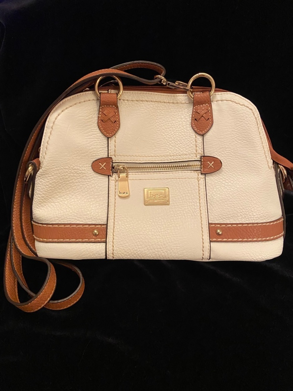 BOC Born Concept Women’s  Cream Brown Faux leather Handbag